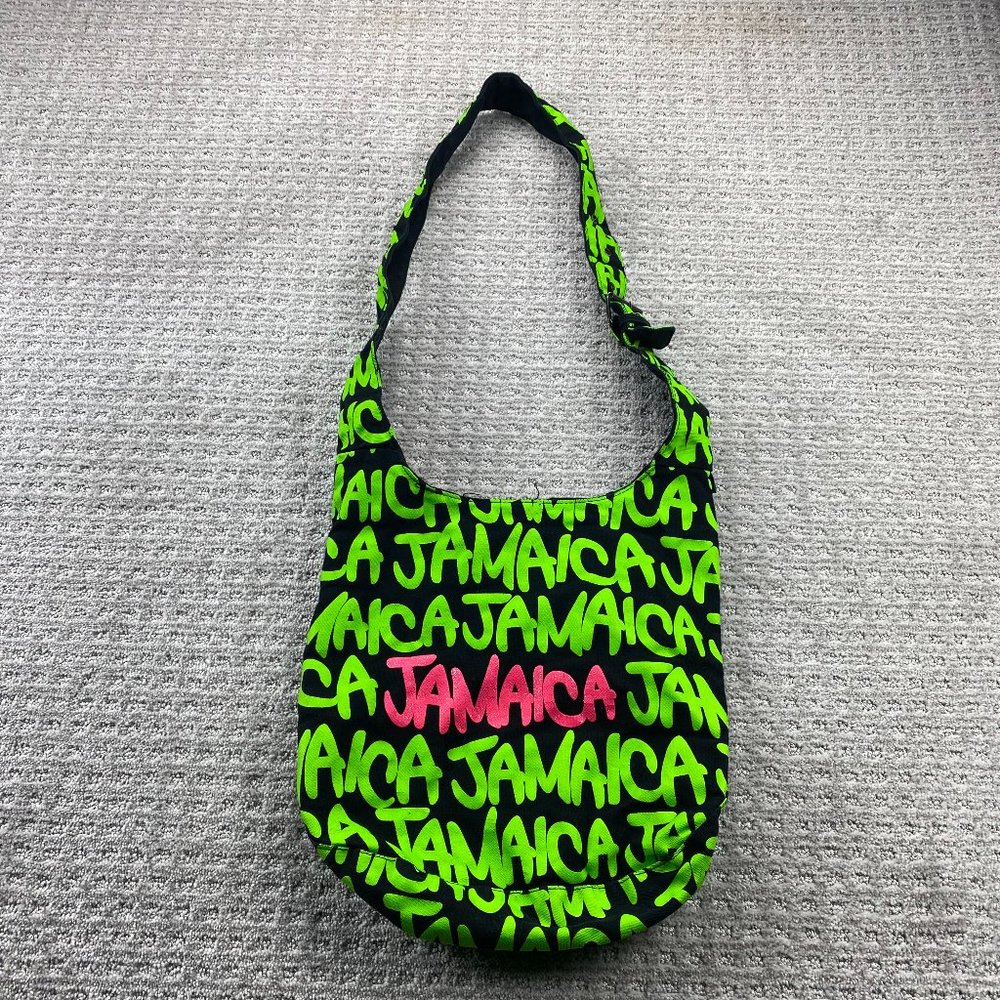 Jamaica Women's Shoulder Bag 13" X 12" X 4" Green All Over Print Robin Ruth